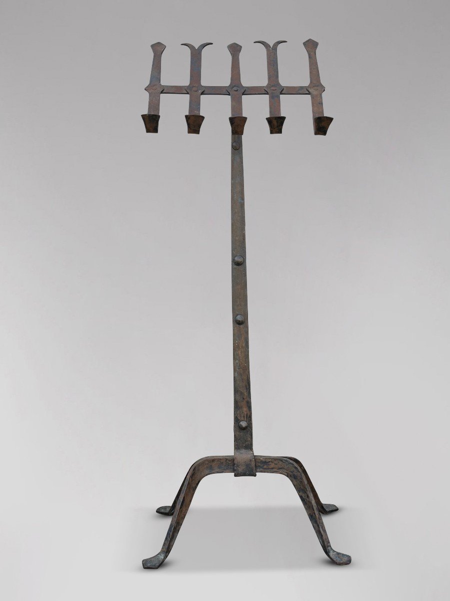 19ème siècle, Pupitre Néo-Gothique en Fer Forgé -photo-3