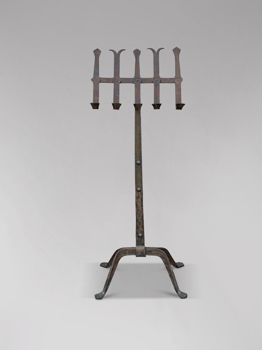 19ème siècle, Pupitre Néo-Gothique en Fer Forgé -photo-3
