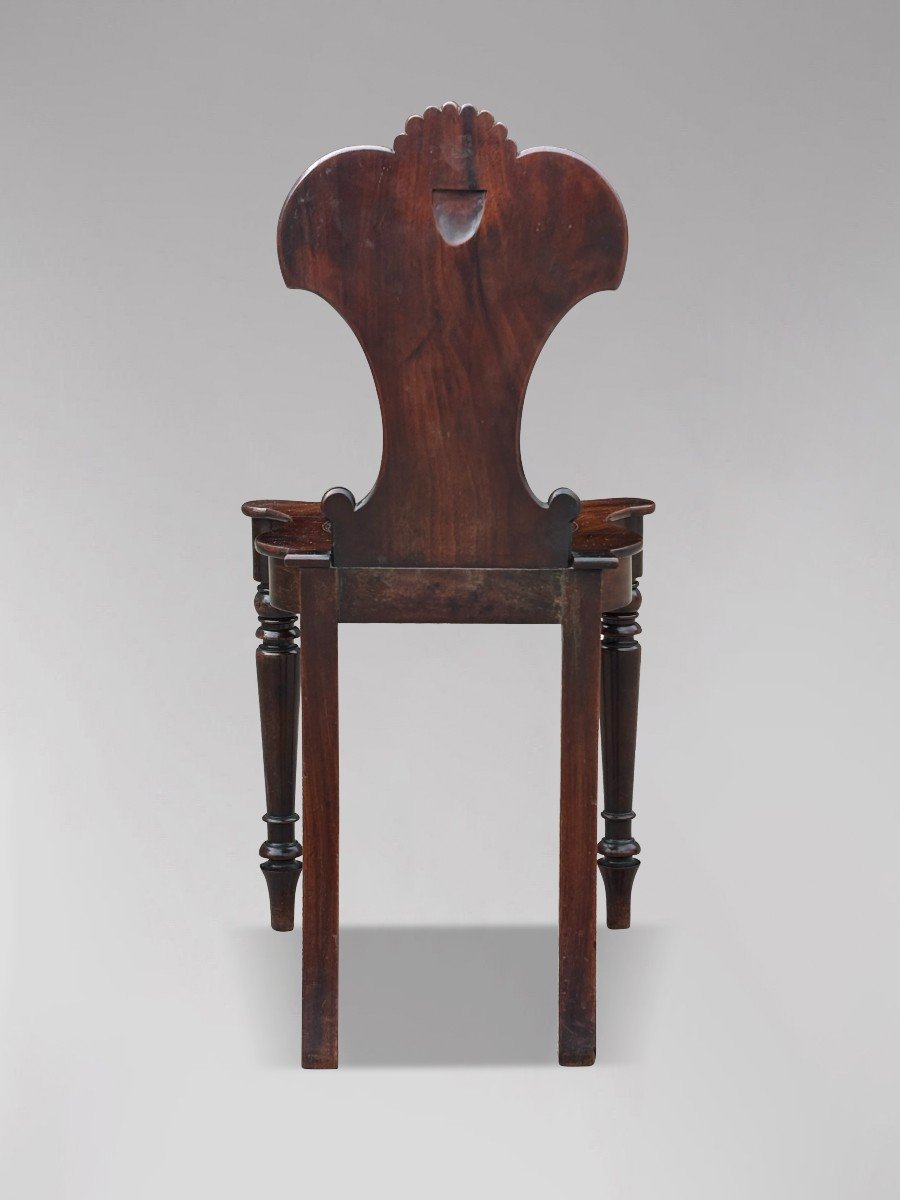 Pair Of 19th Century Regency Period Mahogany Hall Chairs-photo-1