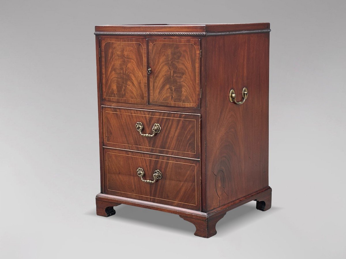 18th Century George III Period Mahogany Bedside Commode-photo-2