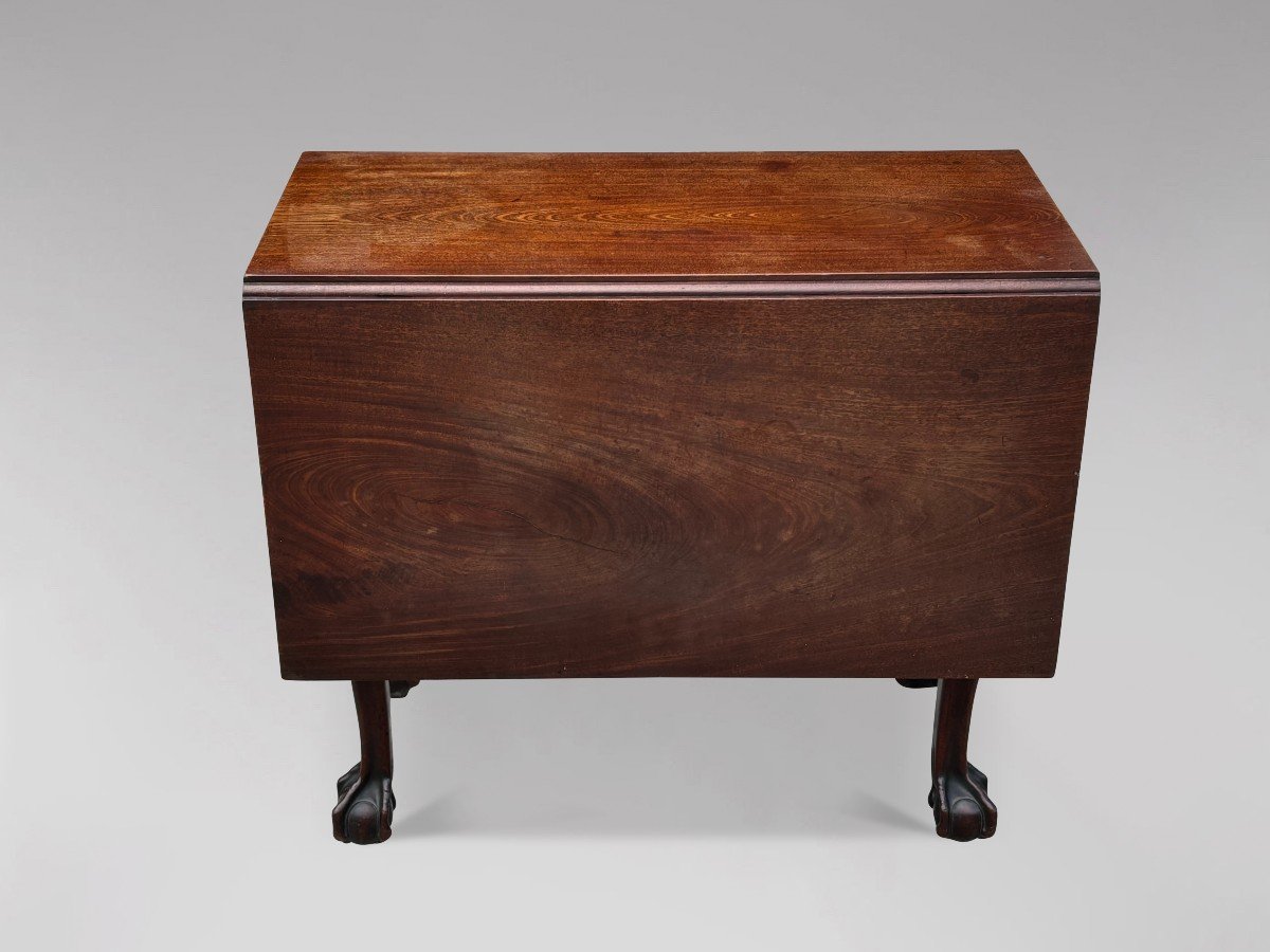 Untouched 18th Century George II Period Mahogany Drop Leaf Dining Table-photo-2