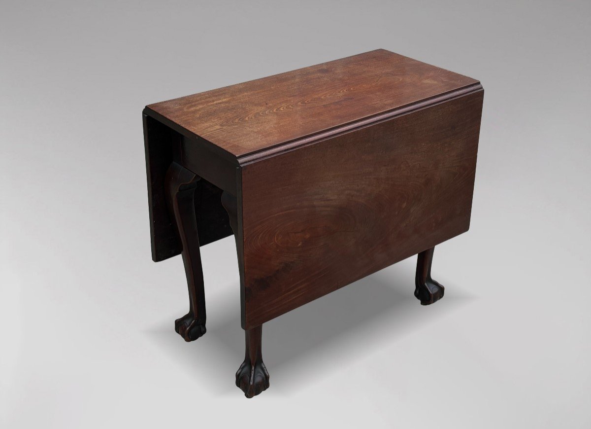 Untouched 18th Century George II Period Mahogany Drop Leaf Dining Table-photo-5