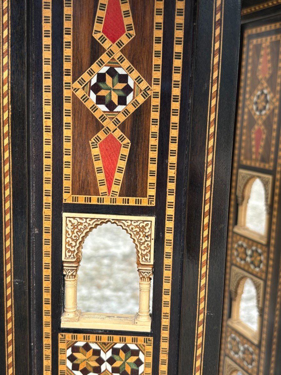 Early 20th Century Syrian Marquetry Inlay Rosewood Table-photo-4