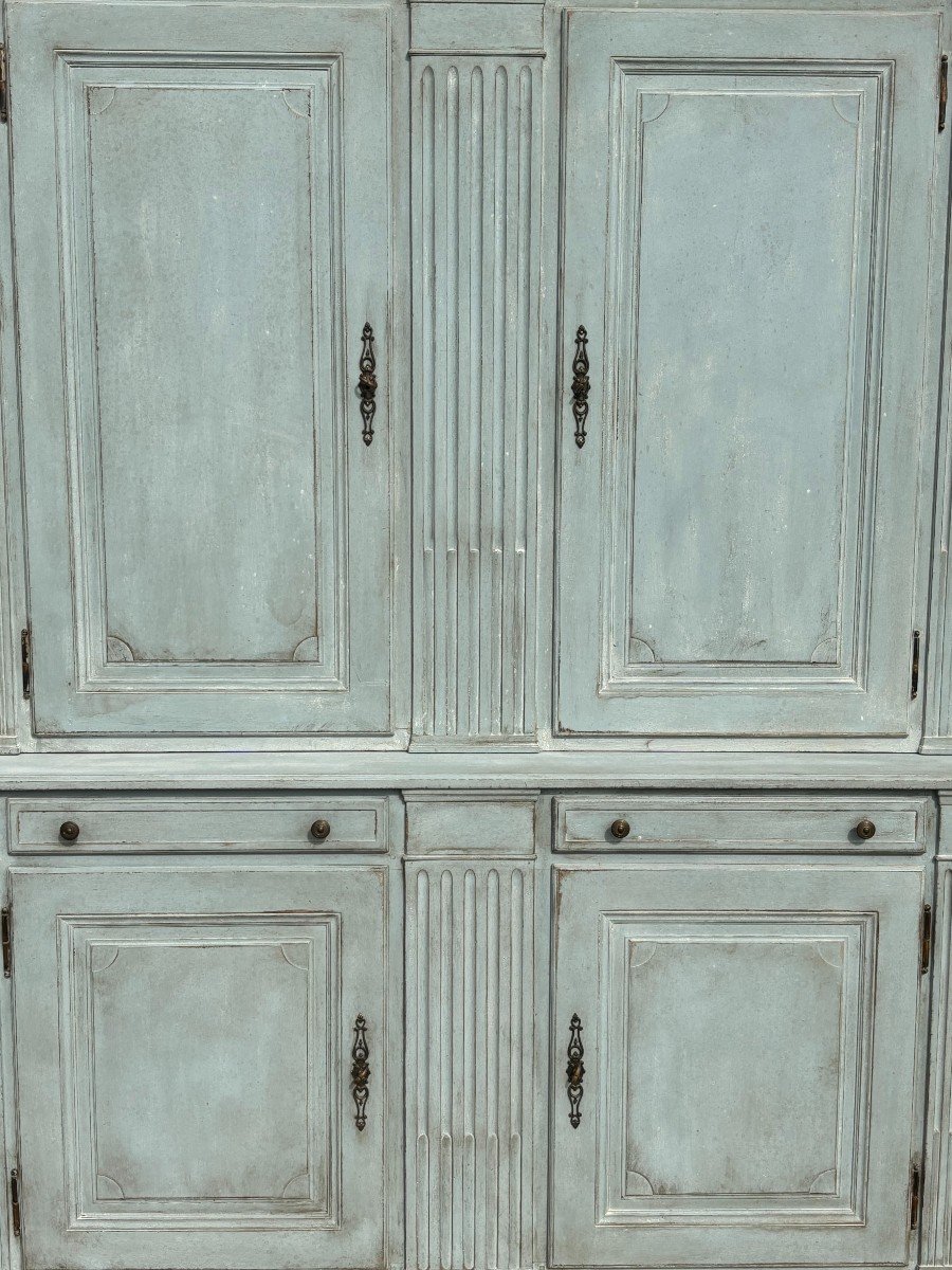 Large Scale French Painted Housekeeper's Cupboard-photo-2