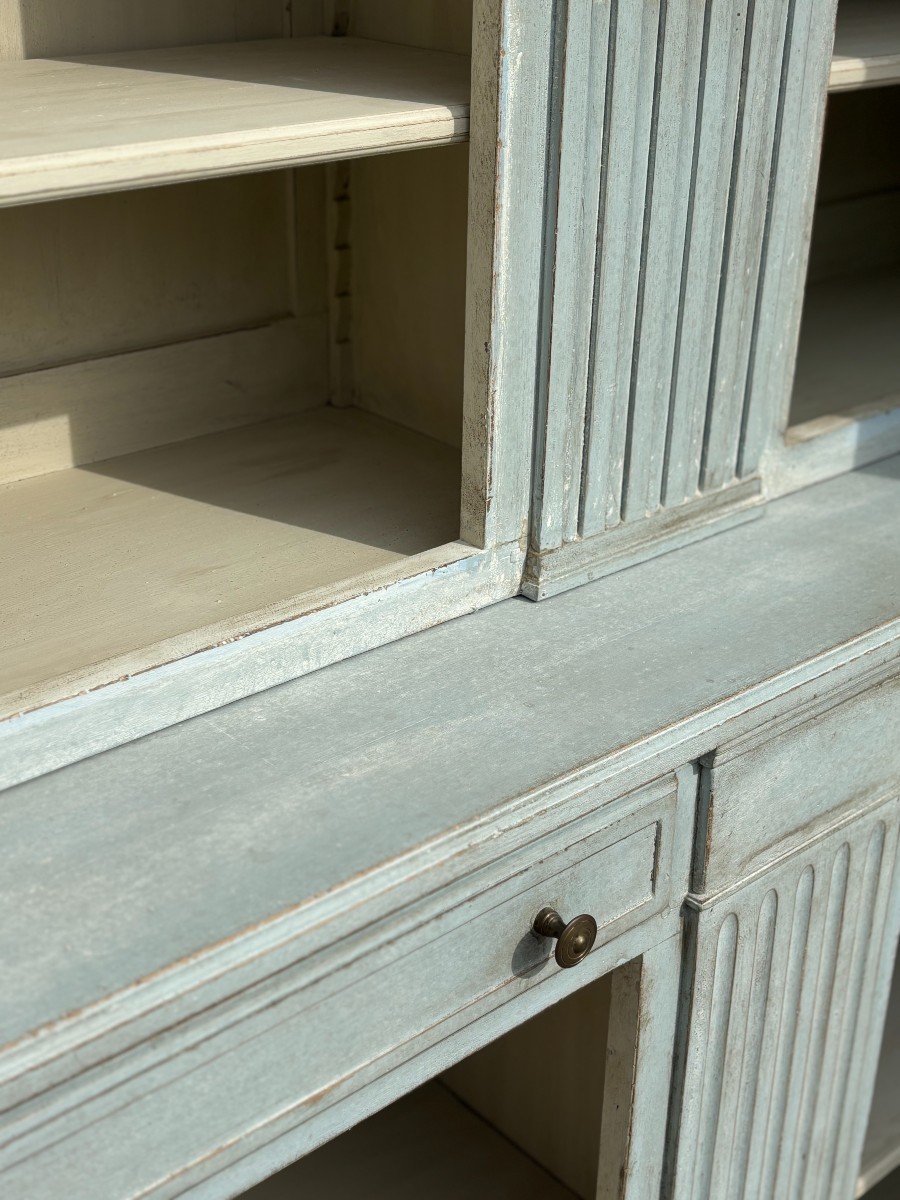 Large Scale French Painted Housekeeper's Cupboard-photo-3