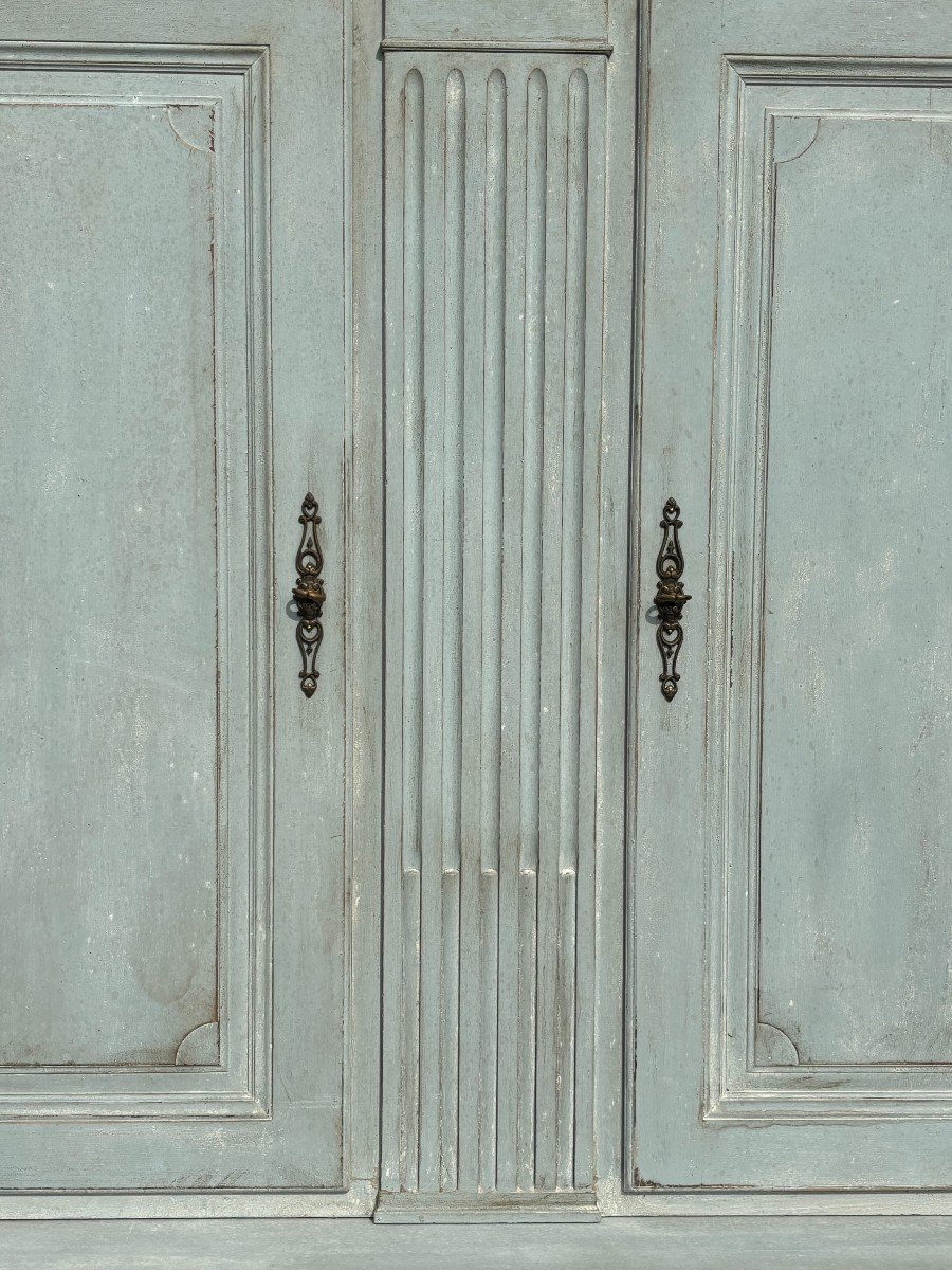 Large Scale French Painted Housekeeper's Cupboard-photo-5