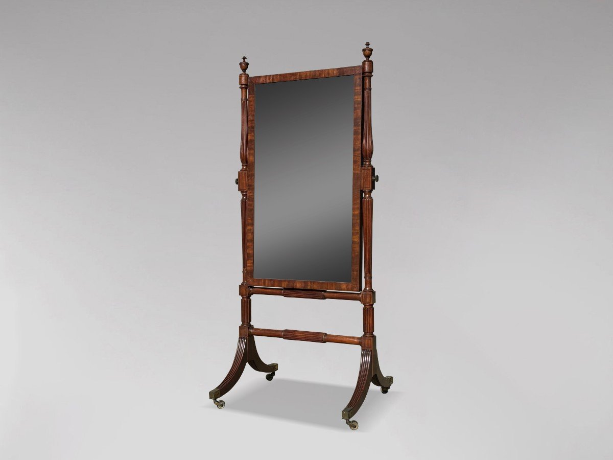 Miroir Cheval en Acajou d'Époque Régence 19ème Siècle
