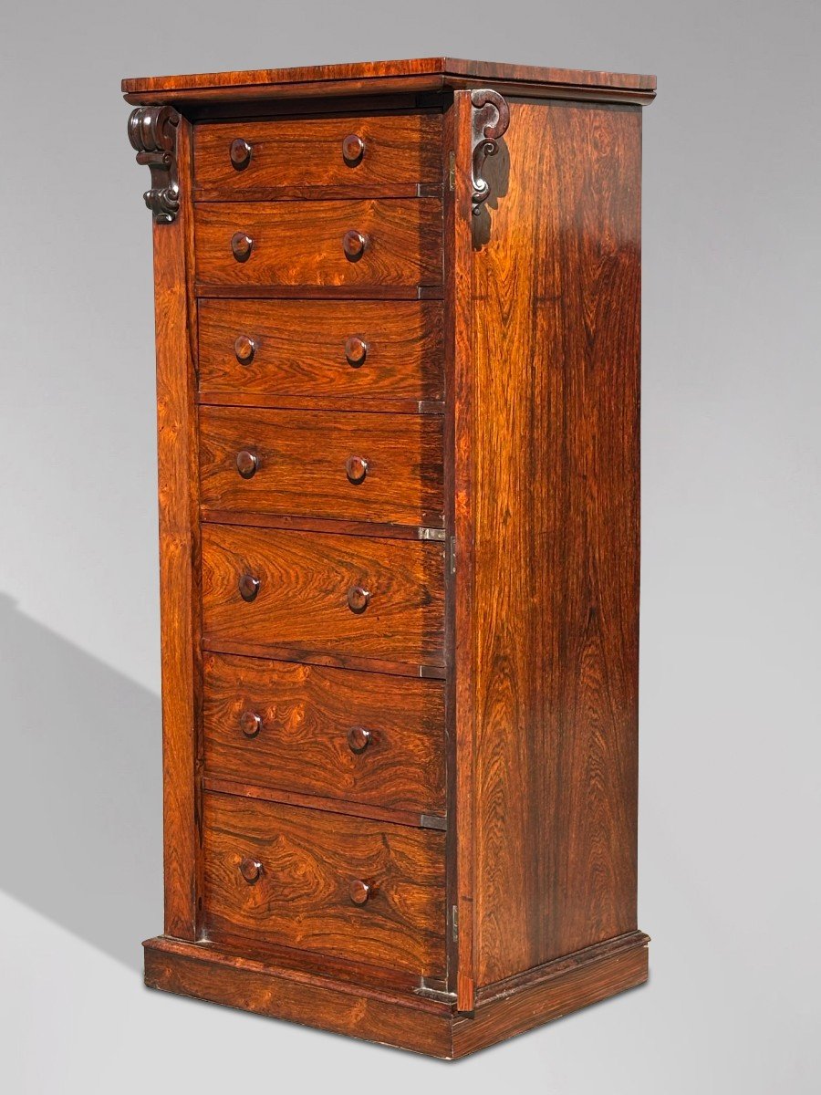 Commode Wellington en Palissandre d'Époque Victorienne du Milieu du 19e Siècle-photo-3
