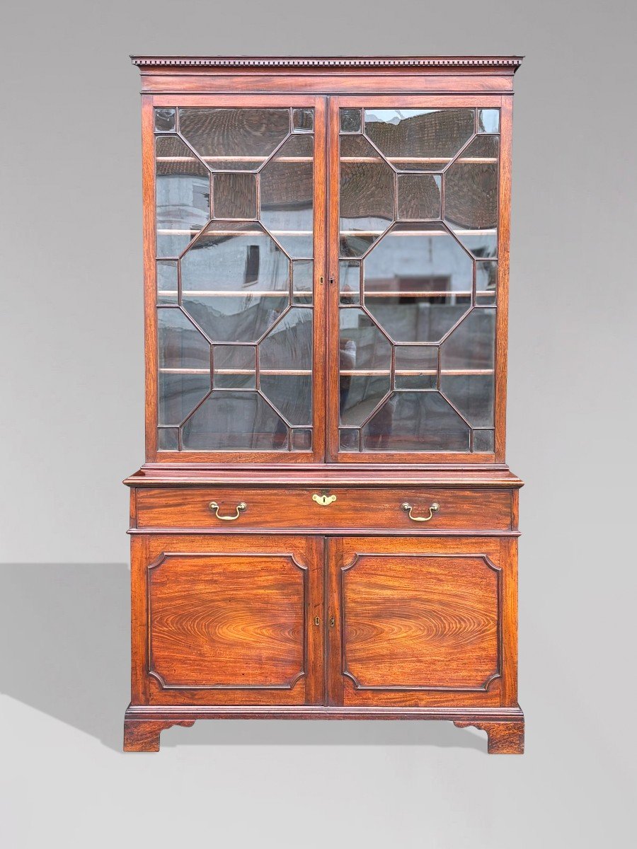 18th Century George III Period Mahogany Secretary Bookcase-photo-6