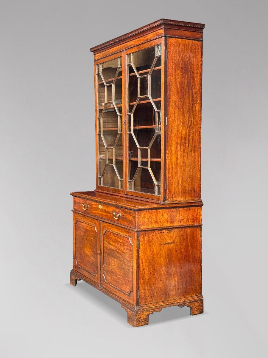 18th Century George III Period Mahogany Secretary Bookcase-photo-7