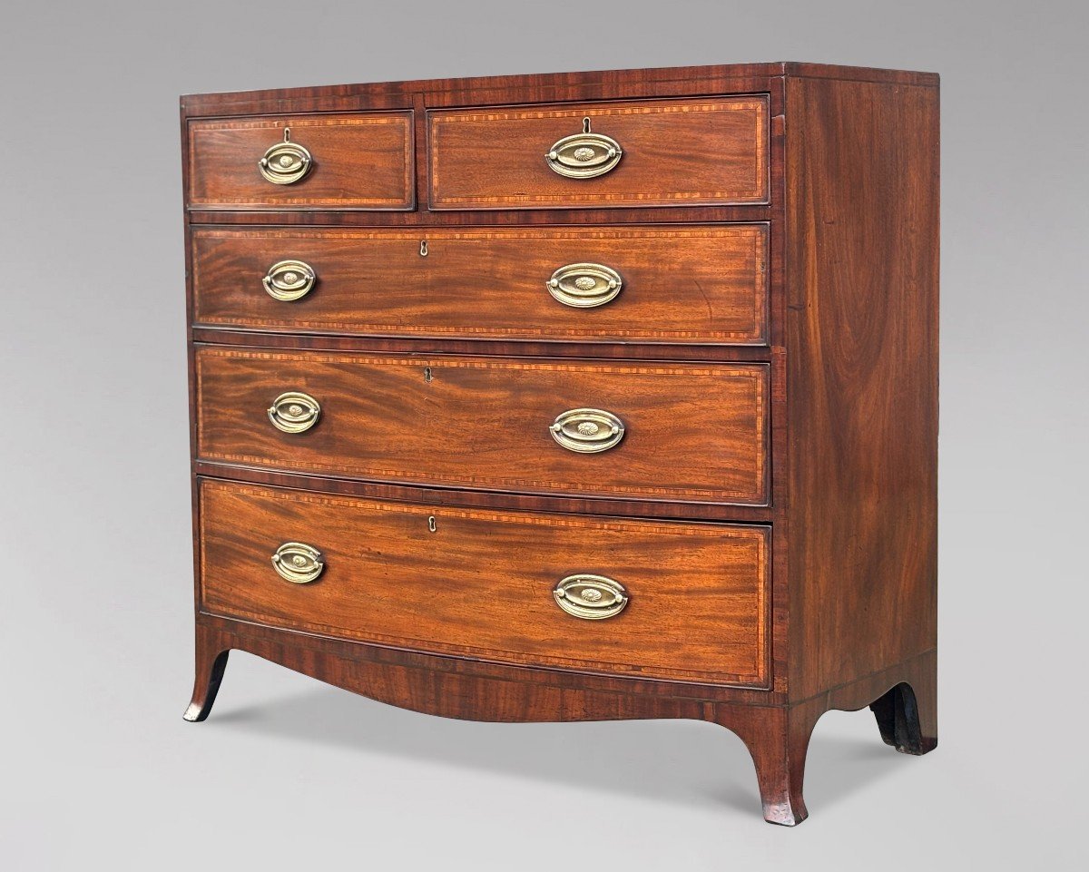 Commode du 19ème Siècle en Acajou et Marqueterie