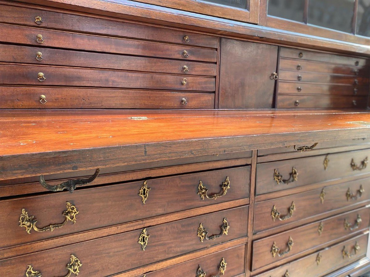 18th Century George III Period Mahogany Secretary Library Bookcase-photo-4