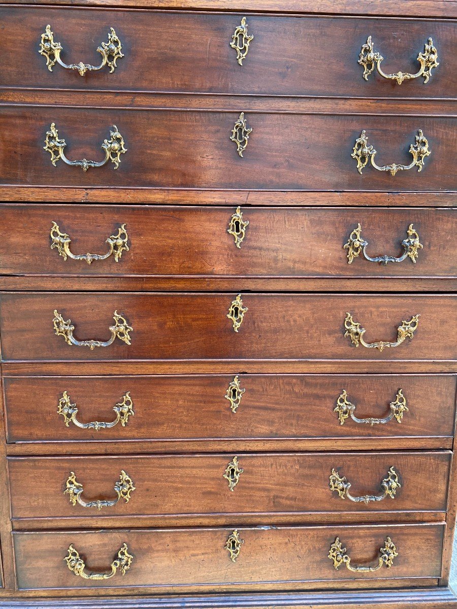 18th Century George III Period Mahogany Secretary Library Bookcase-photo-4