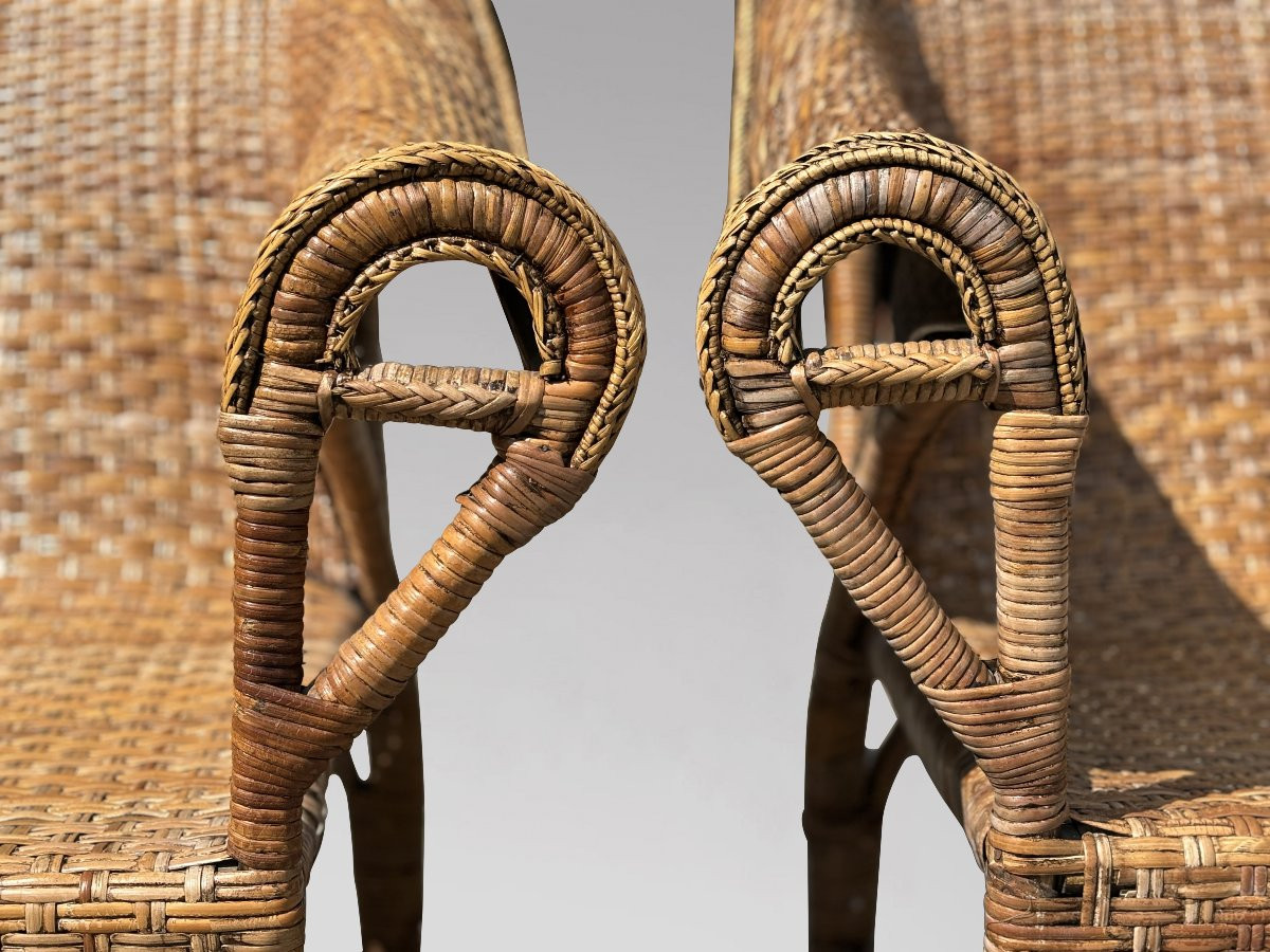 Paire de Fauteuils en Rotin et Osier Arts & Crafts par Dryad, c1920-photo-1