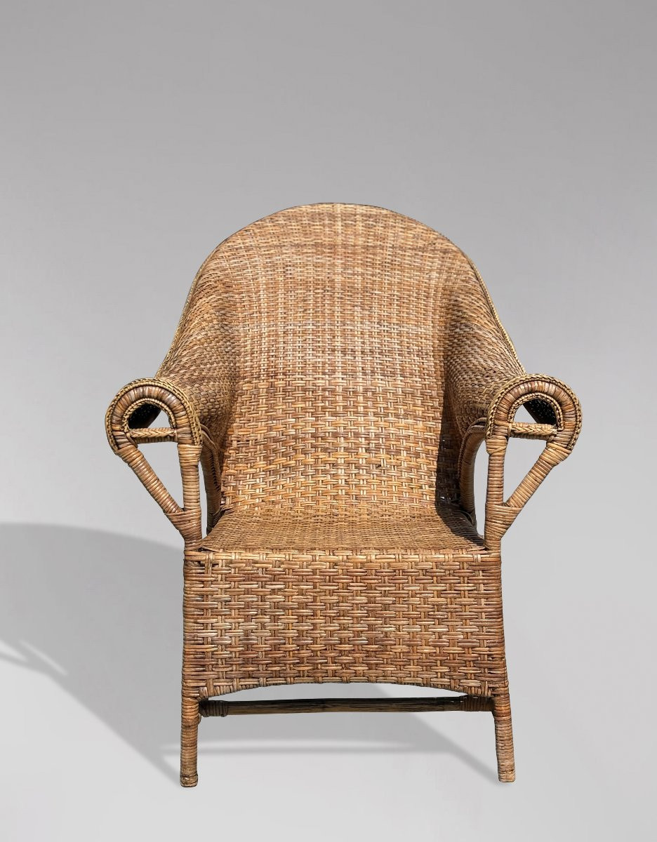 Paire de Fauteuils en Rotin et Osier Arts & Crafts par Dryad, c1920-photo-2