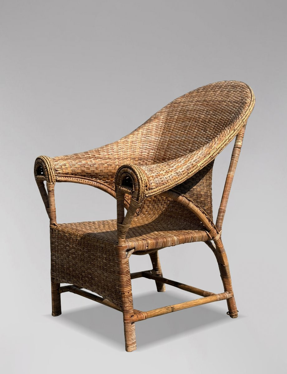 Paire de Fauteuils en Rotin et Osier Arts & Crafts par Dryad, c1920-photo-4