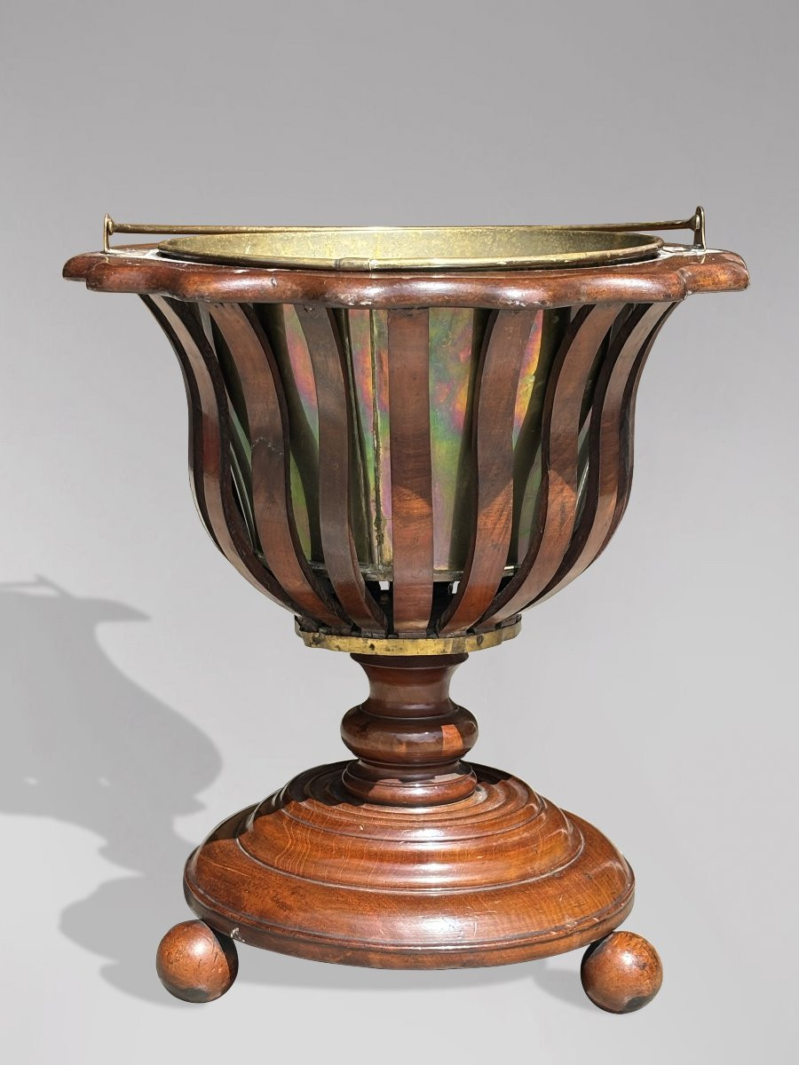 19th Century Walnut Jardinière Or Wine Cooler-photo-2