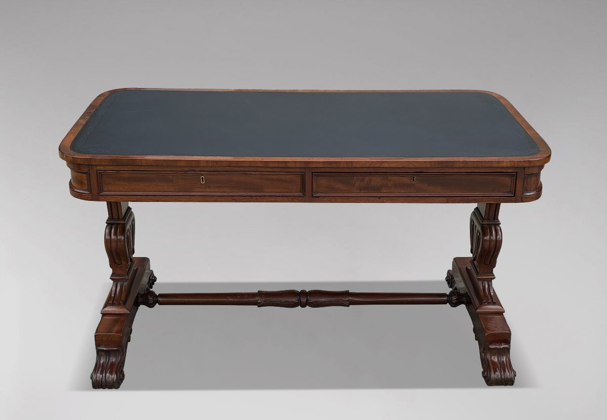 19th Century William IV Period Mahogany Writing Table-photo-6