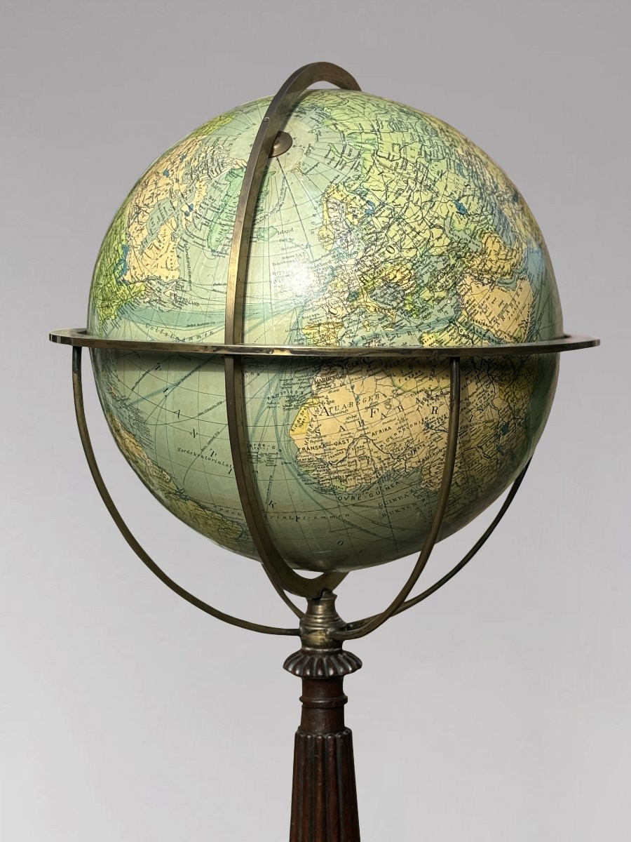 19ème Siècle, Globe Terrestre sur Pied en Palissandre, Époque Guillaume IV-photo-4