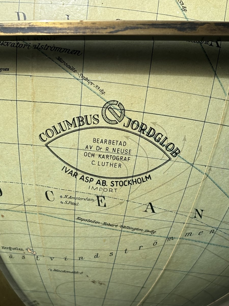 19ème Siècle, Globe Terrestre sur Pied en Palissandre, Époque Guillaume IV-photo-2