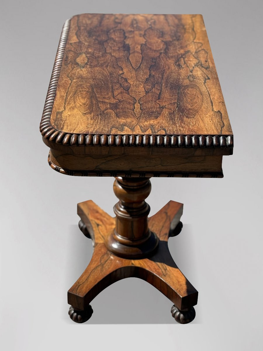 19th Century William IV Period Rosewood Fold-over Card Table-photo-1