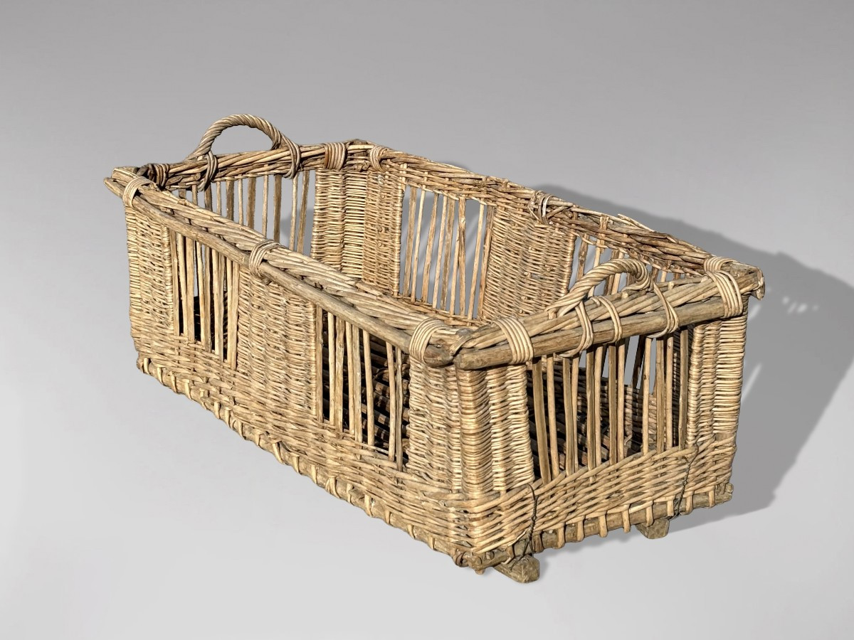 Oversized Early 20th Century Wicker Basket