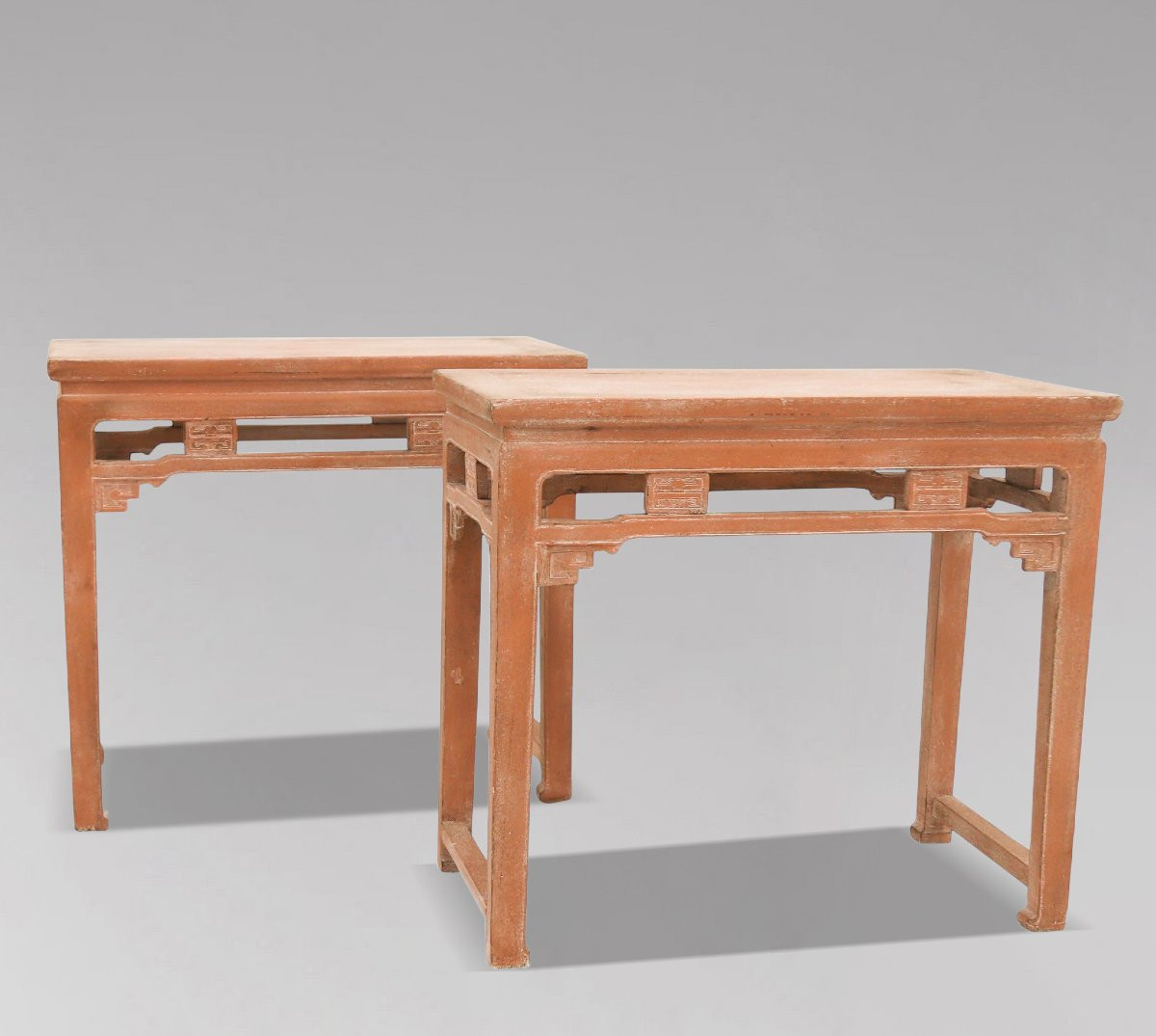 19ème Siècle, Paire de Consoles Chinoises Peintes-photo-2