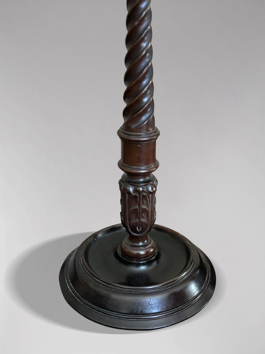 Tall Pair Of Early 19th Century Carved Mahogany Scottish Candlesticks-photo-3