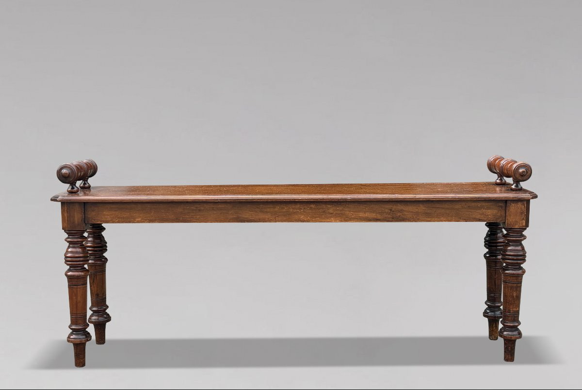 19ème Siècle, Banc d'Entrée en Acajou-photo-3