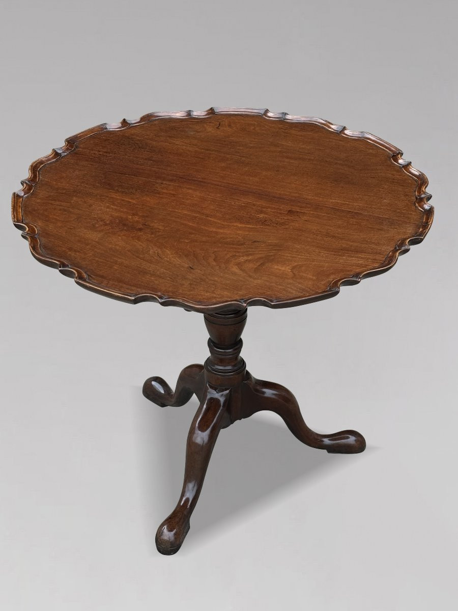 18th Century George III Period Mahogany Pie-crust Tripod Table-photo-1
