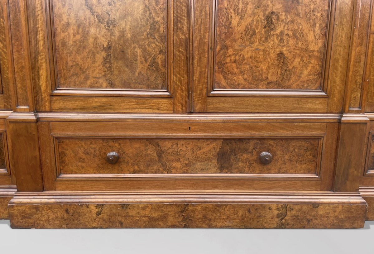 19ème Siècle, Armoire Victorienne à 4 Portes en Ronce de Noyer -photo-4
