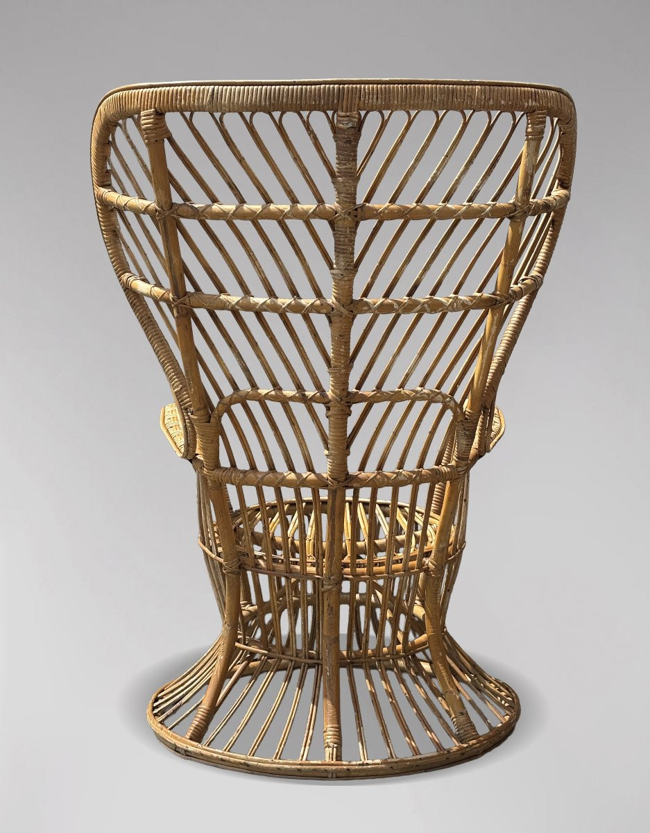 Paire de Fauteuils en Osier Italiens du Milieu du Siècle par Gio Ponti-photo-3