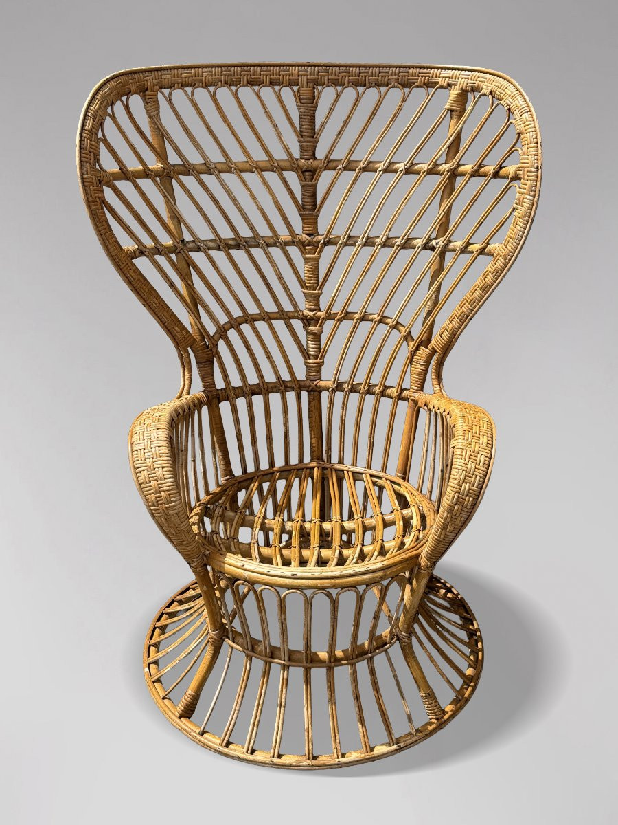 Paire de Fauteuils en Osier Italiens du Milieu du Siècle par Gio Ponti-photo-4