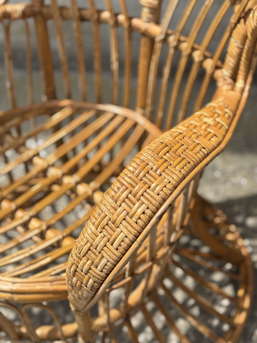 Paire de Fauteuils en Osier Italiens du Milieu du Siècle par Gio Ponti-photo-6