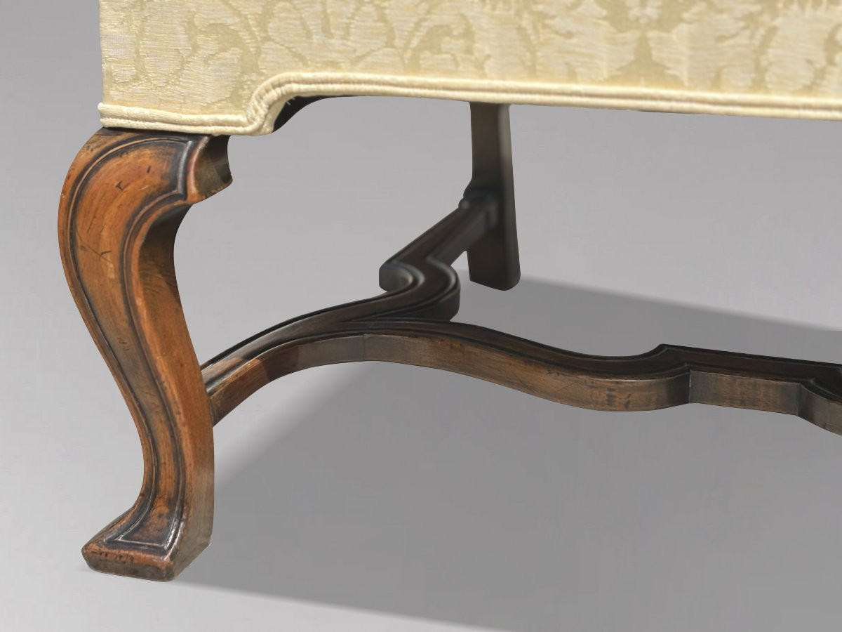 Edwardian Period Carved Walnut Upholstered Settee Of The Queen Anne Style-photo-1
