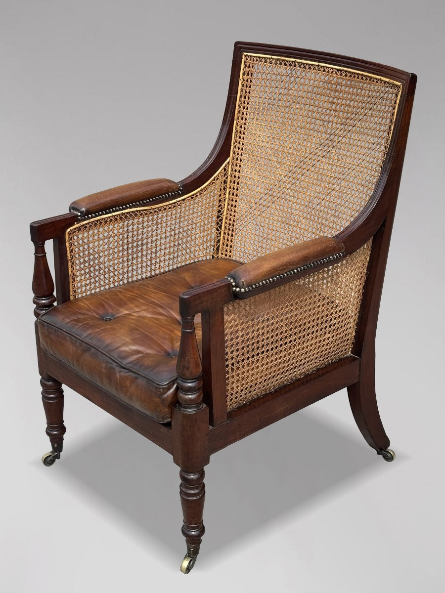 Bergère de Bibliothèque Cannée en Acajou du Début du XIXe Siècle, Époque George IV-photo-3