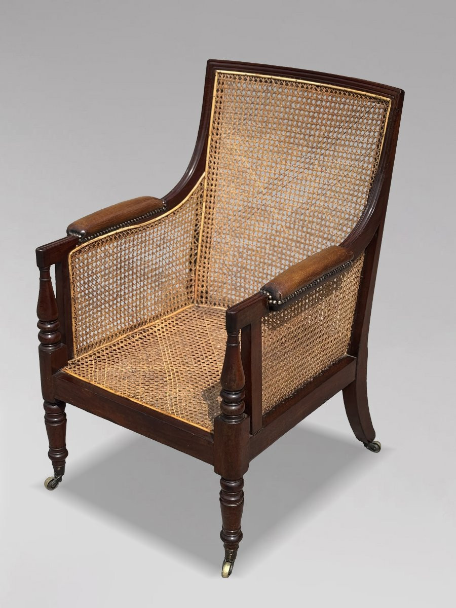 Bergère de Bibliothèque Cannée en Acajou du Début du XIXe Siècle, Époque George IV-photo-4