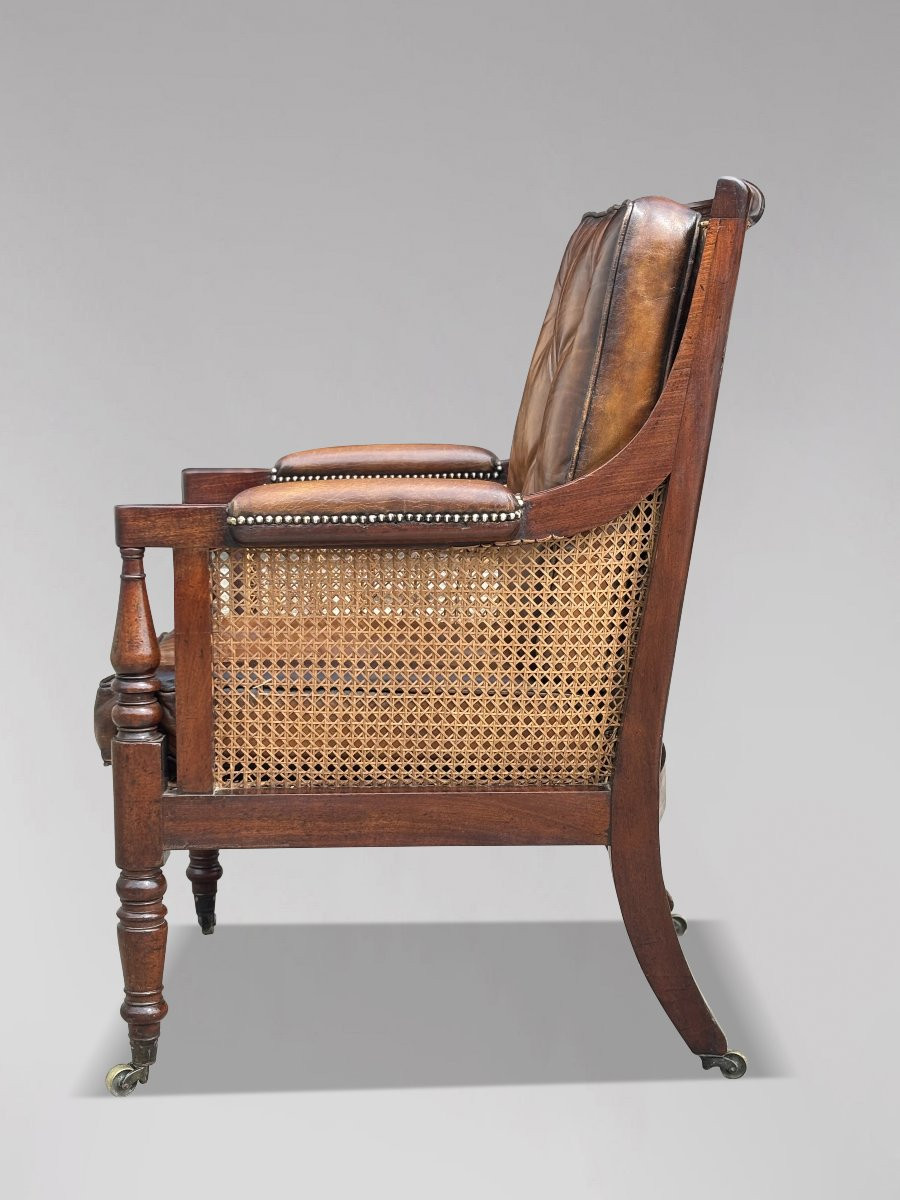 Bergère de Bibliothèque Cannée en Acajou du Début du XIXe Siècle, Époque George IV-photo-1