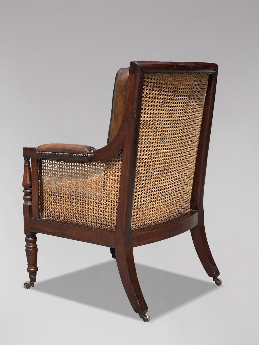 Bergère de Bibliothèque Cannée en Acajou du Début du XIXe Siècle, Époque George IV-photo-2