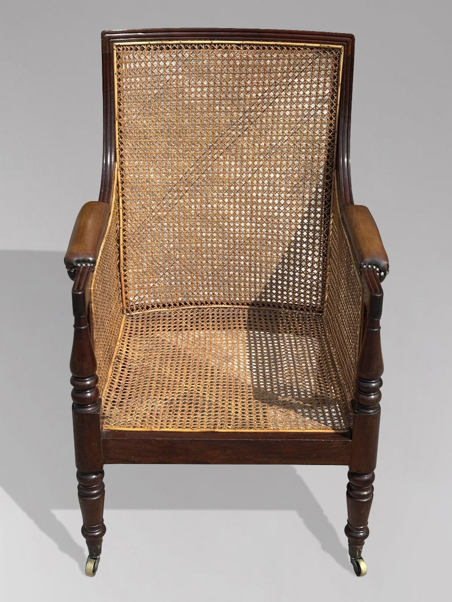 Bergère de Bibliothèque Cannée en Acajou du Début du XIXe Siècle, Époque George IV-photo-5