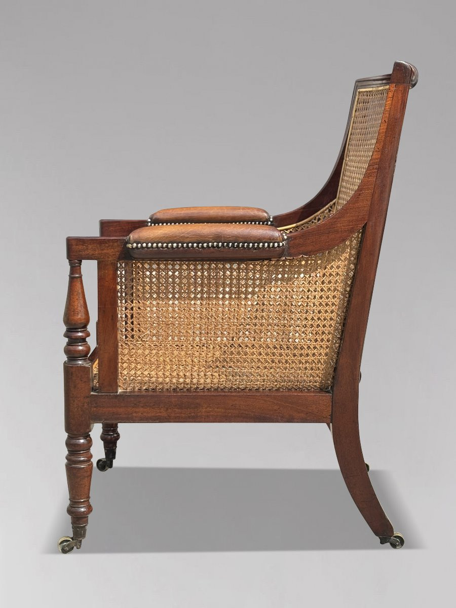 Bergère de Bibliothèque Cannée en Acajou du Début du XIXe Siècle, Époque George IV-photo-7
