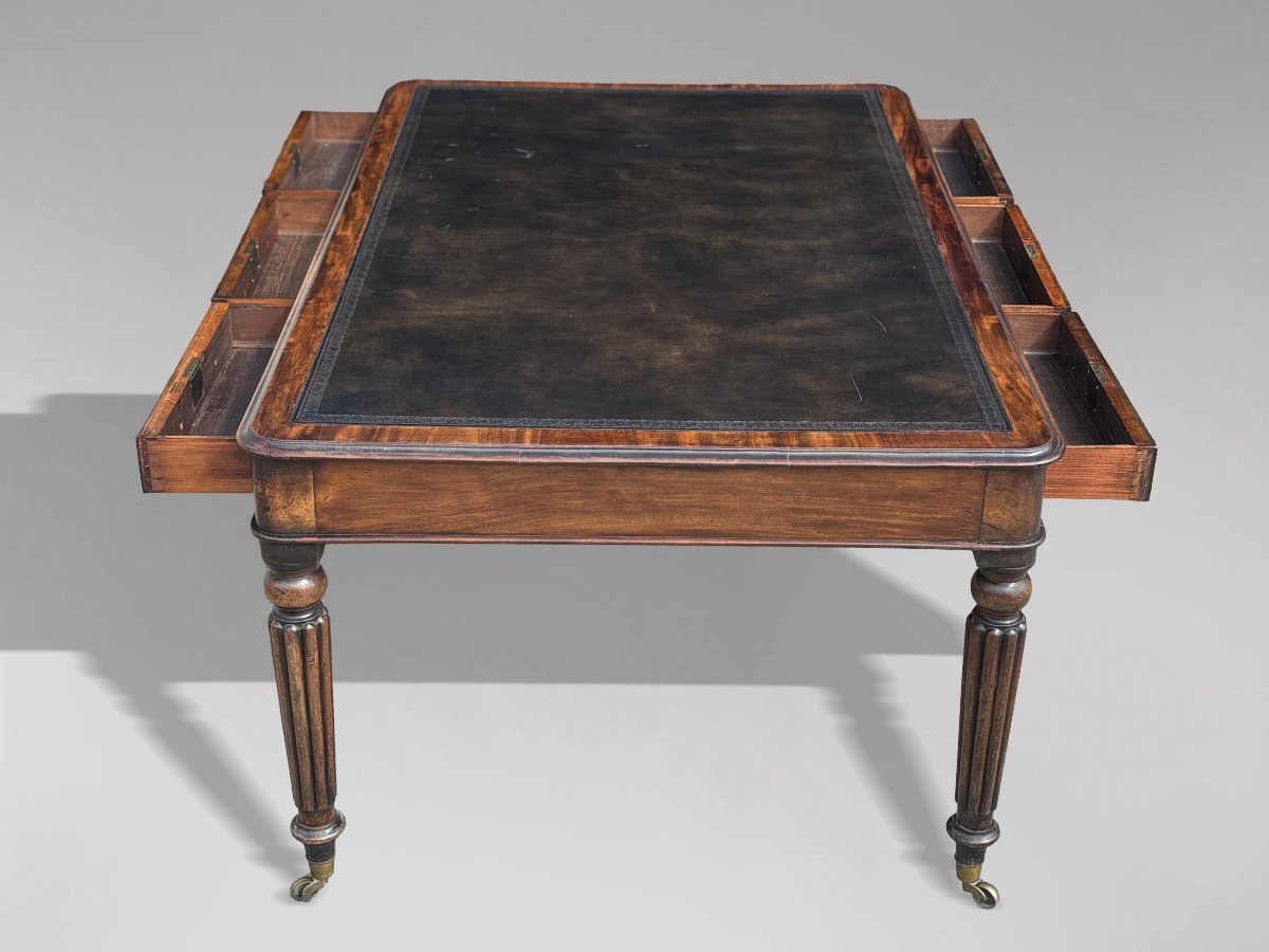 18th Century George III Period Mahogany Writing Table Stamped By W.priest-photo-4