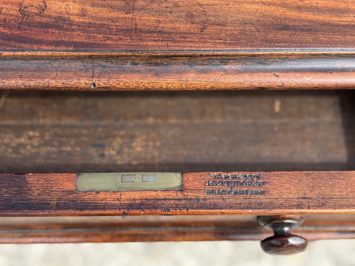 18th Century George III Period Mahogany Writing Table Stamped By W.priest-photo-1