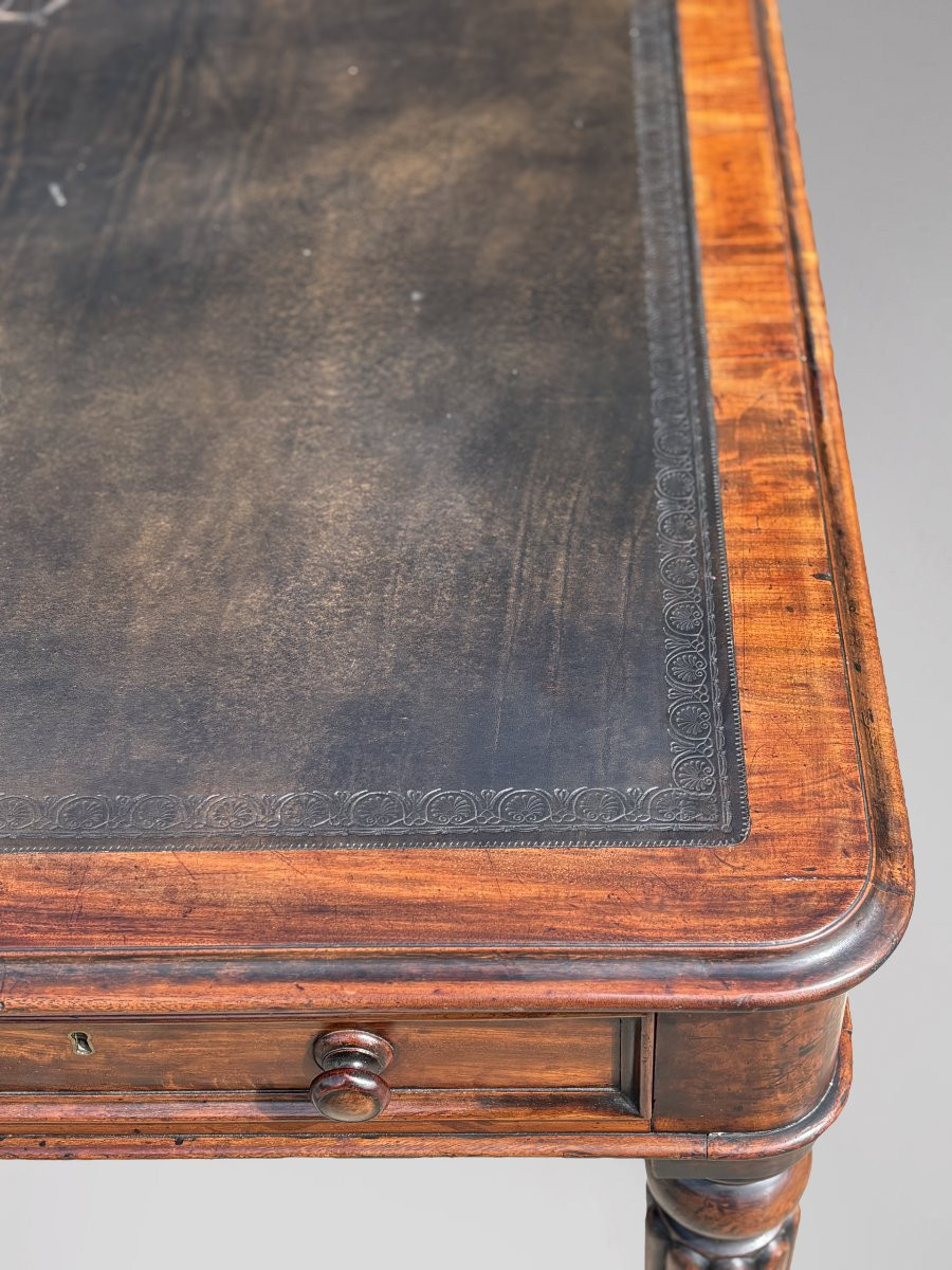 18th Century George III Period Mahogany Writing Table Stamped By W.priest-photo-3