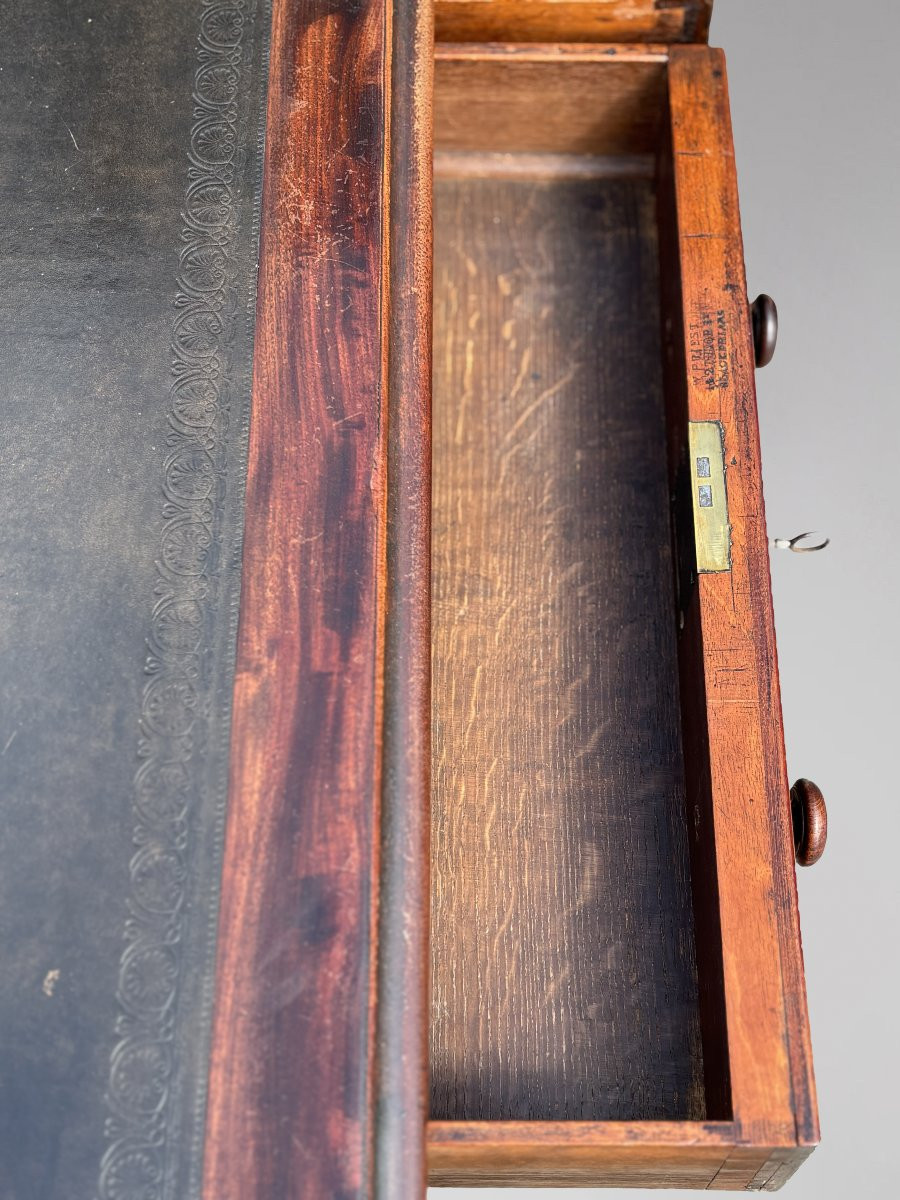 18th Century George III Period Mahogany Writing Table Stamped By W.priest-photo-4