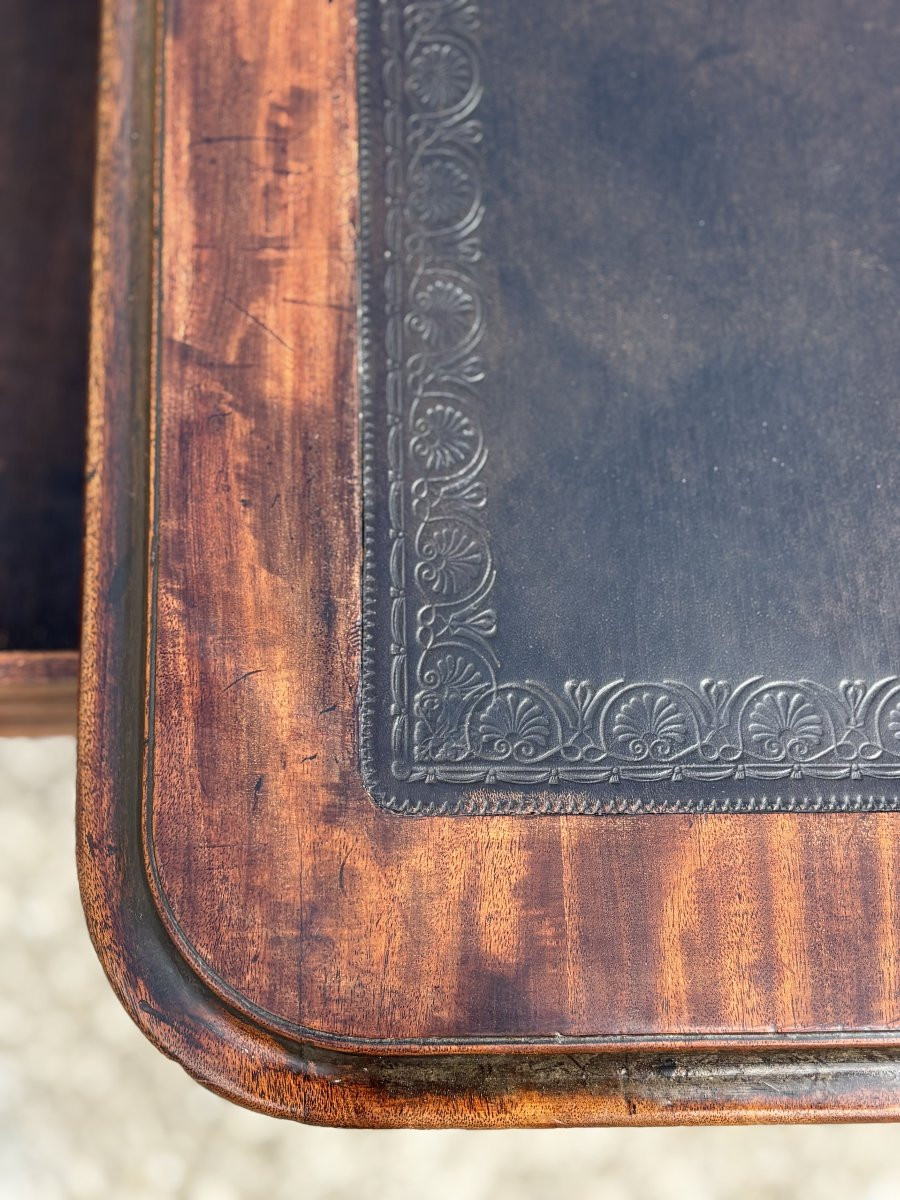 18th Century George III Period Mahogany Writing Table Stamped By W.priest-photo-6