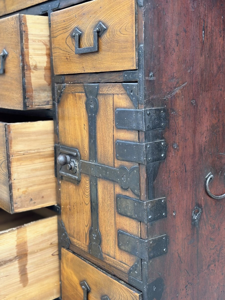 19th Century Late Meiji Japanese Keyaki Merchant Tansu Chest-photo-4