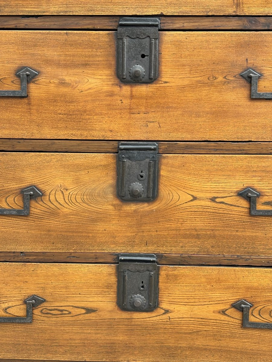 19th Century Late Meiji Japanese Keyaki Merchant Tansu Chest-photo-8