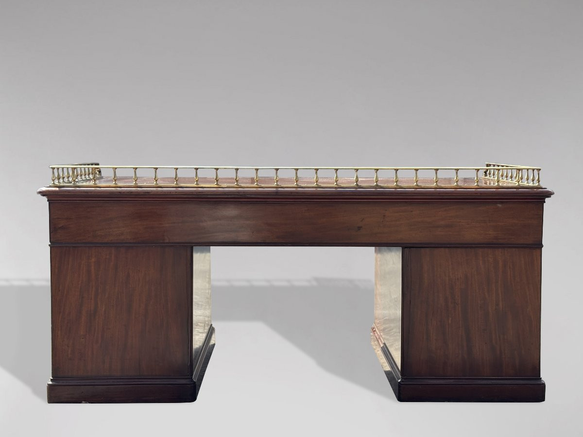 19th Century Victorian Period Mahogany Campaign Desk-photo-4