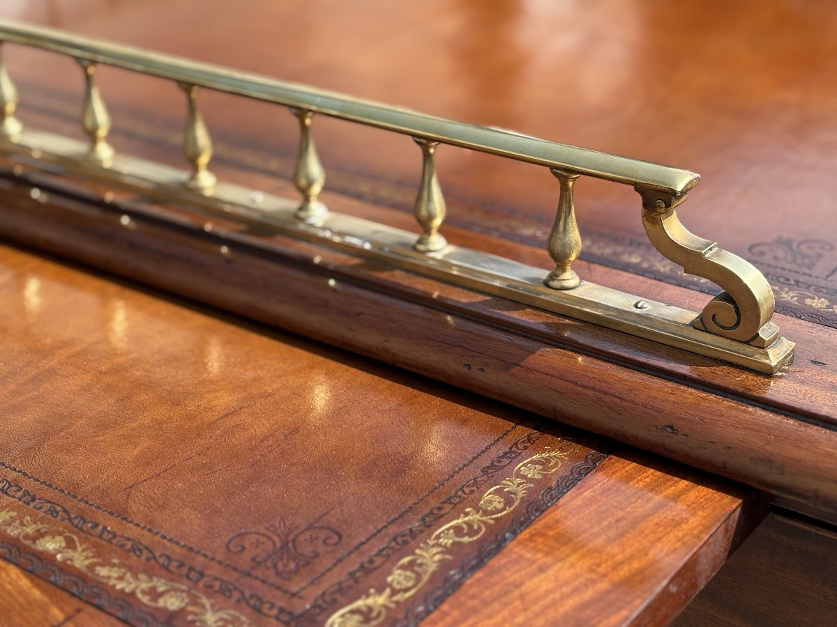 19th Century Victorian Period Mahogany Campaign Desk-photo-5